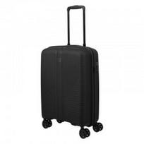 Mažas plastikinis lagaminas Travelite Air Stripe M Juodas