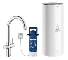 Grohe Red – dvigubas kriauklės maišytuvas su boilerio ir vandens filtru, boilerio dydis L, chromuotas 30079001