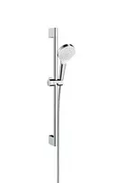 Hansgrohe Crometta – dušo rinkinys, rankinis dušas, stovas ir žarna, EcoSmart 9 l/min, baltas/chromas 26535400