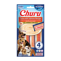 INABA Dog Churu (žuvies pagrindo) Tunas Lašiša 4x14g (56g)