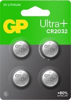 GP - Ultra Plus Lithium Cell Battery CR2032, 3V - 4-pack