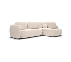 Kampinė L formos išskleidžiama sofa‑lova OLBIA, dešininė, smėlinė