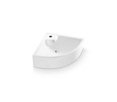 Bathco 0043 - Kampinis pakabinamas praustuvas OPORTO 64,5x47 cm porcelianas/balta