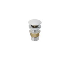 Bathco 0212MT-praustuvo ventilis be perpildymo CLICK-CLACK, skersmuo 6 cm, blizgus chromas / matinė balta