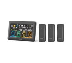 Sencor - Meteorologinė stotelė su spalvotu LCD ekranu + 3 jutikliai 3xAA + 6xAA juoda