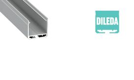 Profilis aliuminis anoduotas LED juostoms paviršinis, platus, gilus, DILEDA, 1m LUMINES