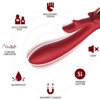 ARMONY VIBRATORS ARMONY - ELK VIBRATOR RABBIT CURVED RED