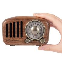 Nešiojamas retro radijas su Bluetooth, riešutmedžio spalvos