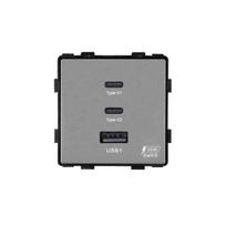 Greito krovimo rozetė FEELSPOT Su USB+C+C jungtimis 65W Pilka