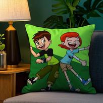 Animacinis B-Ben 10 Šauni pagalvės užvalkalas Pliušinis audinys Minkštas Dvipusis spaudinys Sofos pagalvės užvalkalas Dekoratyvinės pagalvės užvalkalai 12x12Inch