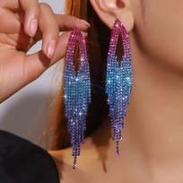 New super flash light luxury beautiful fringed chain full of diamond studs