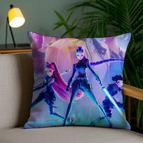 Anime Kpop D-Demon H-Hunters Pillow Case Office Sofa Dorm Chair Back Short Plush Double-sided Printing Home  Cushion Cover 12x12Inch
