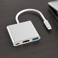 USB šakotuvas aliuminis USB C daugiafunkcis adapteris 3in1