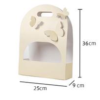 10pc Butterfly Hand-held Flower Box Transparent PVC, Universal Flower Shop Packaging Material for Festivals, Valentine's Day Gift Box geltona
