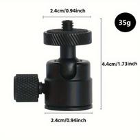 Asmenukių lazda ("Selfie sticks") Mini kamuolinė galvutė su 1/4 varžtu, 360° besisukanti.
