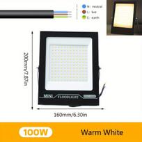 100W LED prožektoriai, atsparūs vandeniui IP65, 9000LM. , Šiltai balta 3000K