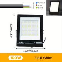 100W LED prožektoriai, atsparūs vandeniui IP65, 9000LM. , Šalta balta 6000K