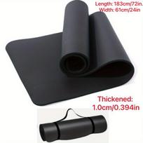 Storas NBR jogos kilimėlis su dirželiu - mėlynas. ,  Juoda 183*61—8mm
