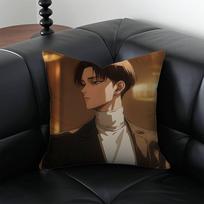 1 vnt. Levi Ackerman Attack On Titan Pagalvės užvalkalas Apsaugotas nuo dulkių erkučių Pagalvės užvalkalas Nematomas užtrauktukas švelnus trumpas pliušas Sofos pagalvės užvalkalas 12x12Inch