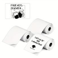 Phomemo terminiai lipdukai M110/M221/M220/M120/M200 spausdintuvams, juoda ant balto. , Trys pakuotės