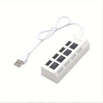 Aukštos Spartos 7 Portų LED USB 2.0 Adapteris Hubas Kompiuteriams. ,  Baltas