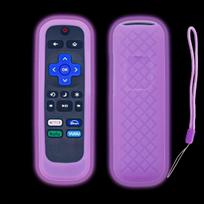 Išmaniojo (Smart TV) ir televizoriaus priedas 1 vnt. silikoninis nuotolinio valdymo pultelio dėklas. ,  Šviečianti violetinė