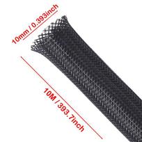 10m Išplečiama Juoda PET Pinta Kabelio Movos Izoliacija , 10 mm