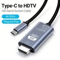 2M USB Type C į HDTV vaizdo kabelis 4K30Hz