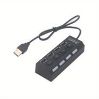 Aukštos Spartos 7 Portų LED USB 2.0 Adapteris Hubas Kompiuteriams. ,  Juoda