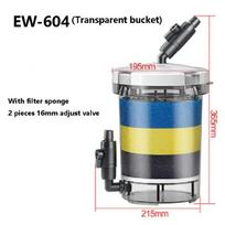 2025 EW-604 Aquarium Canister Filter - 1000L/H External Filter Bucket with 4 Sponges & UV Sterilizer aquarium grid