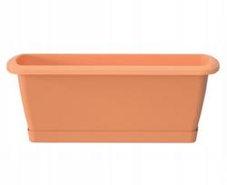 Terakotinis plastikinis balkono dėžutės vazonas 49x15 cm su pagrindu Espana