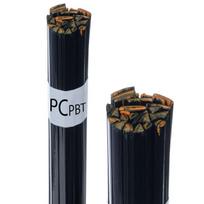 Plastiko suvirinimo strypai Rosfix PC+PBT – Juoda, Mišri forma 8 mm ir 3,5 mm, Lydymosi temperatūra 320–360°C, 50 g