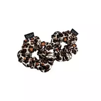 GLOV_Satin Scrunchies satino plaukų gumytės S Cheetah 2vnt.