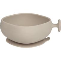 B.Box Silicone Bowl silikoninis dubenėlis su kamšteliu Beige 300 ml