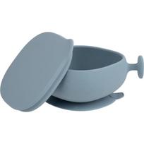 B.Box Silicone Bowl silikoninis dubenėlis su kamšteliu Blue 300 ml