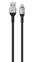 Įkrovimo laidas HAVIT DOT 6315, USB-A į Lightning, su indikatoriumi, sustiprintas, iki 2.4 A, 1 m, j