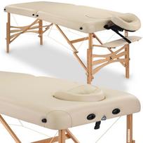 Sulankstomas medinis masažo stalas Panda 70 Comfort Face Hole Vinyl Flex K033, smėlio spalvos