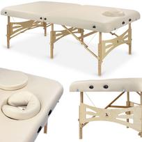 Sulankstomas masažo stalas Light Wood 102 Comfort Face Hole Vinyl Flex K033, smėlio spalvos