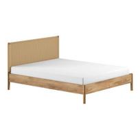 Natūralios spalvos iš ąžuolo masyvo dvigulė lova be grotelių 180x200 cm Olive Rope – Vipack