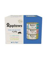 APPLAWS Cat Tin Fish Selection in Jelly Multipack 12x70g drėgnas ėdalas su žuvimi želė katėms