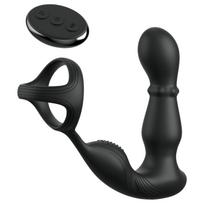 Pipedream Anal Fantasy Ass-Gasm - besisukanti galvute analinė vibratorius su penio žiedu (juodas)