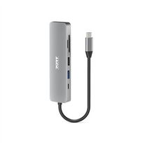 PORT CONNECT Mobile docking station, 1 x 4K USB-C, powers 5 devices, 100W