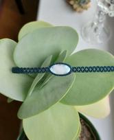 Macrame čokeris su Larimar akmeniu