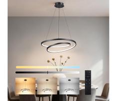Brilagi-LED Dimeriuojamas pakabinamas šviestuvas TWISTER LED/48W/230V Ø 50 cm, juodas + su nuotoliniu pultu