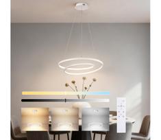 Brilagi-LED Dimeriuojama pakabinama liustra ant troselio TWISTER LED/48W/230V, skersmuo 50 cm, balta, su nuotolinio valdymo pultu