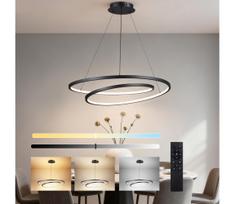 Brilagi-LED reguliuojamas pakabinamas šviestuvas TWISTER, LED/105W/230V, skersmuo 100 cm, juodas + nuotolinio valdymo pultas