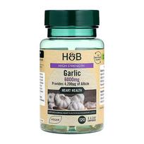 H&B HIGH STRENGTH česnakas 6000 mg, 120 kapsulių