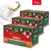 Ceilono juodoji arbata Apple Pumpkin Chai obuolių ir moliūgų chai, Tarlton, 3x (1,5g x 20vnt.), maišeliuose.