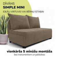 Dvivietis išskleidžiamas sofos Simple Mini, Podrez, smėlio spalvos