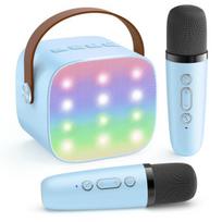Vaikų karaoke su 2 mikrofonais, mėlyna